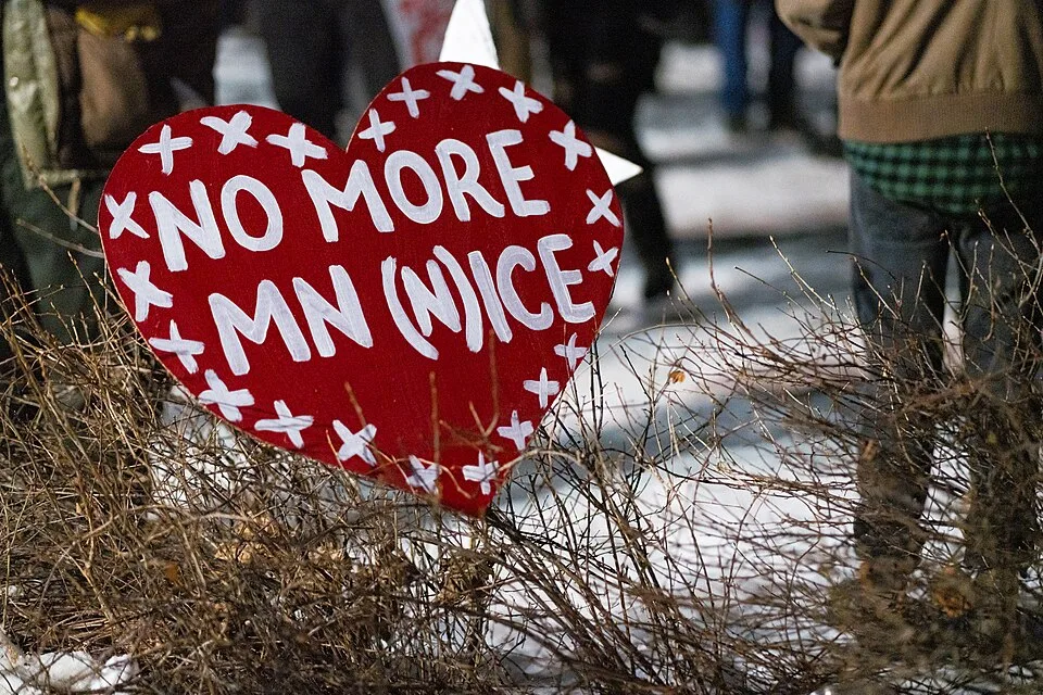 Protest sign reading “No more MN (n)ice”